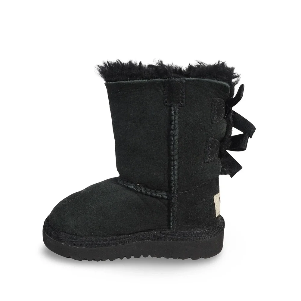 UGG Bailey Bow II‎ Suede Boots 3280T Black Toddler 6 UK 5 EU 22.5